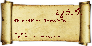 Árpási István névjegykártya