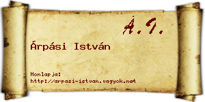 Árpási István névjegykártya